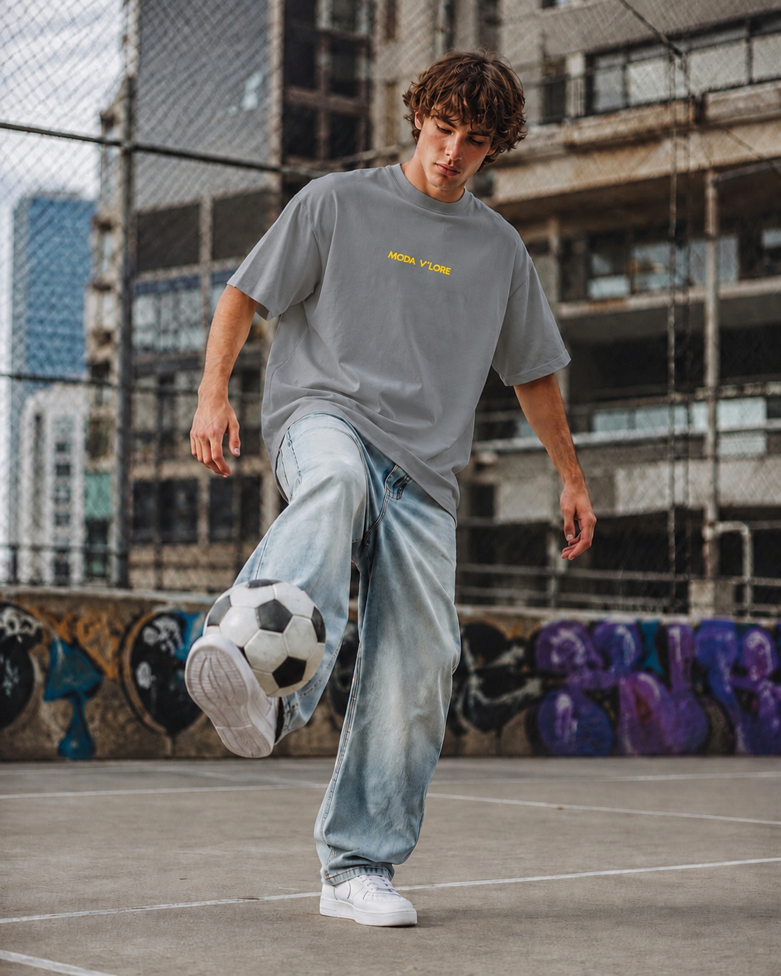 Relaxed Fit Crew Neck - Gray