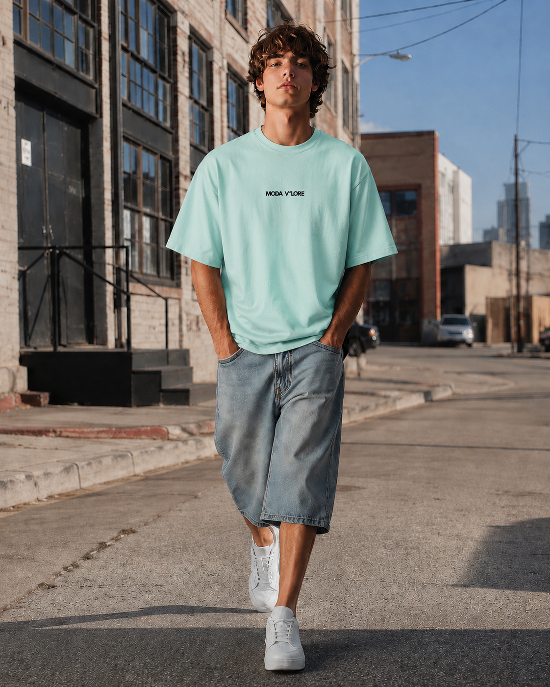 Relaxed Fit Crew Neck - Teal gallery